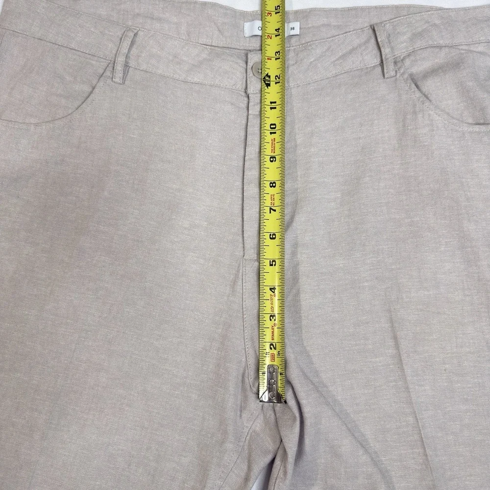 Onia Mens 38x32 Linen Cotton Pants Cream Button Fly Straight Lounge Resort Beach